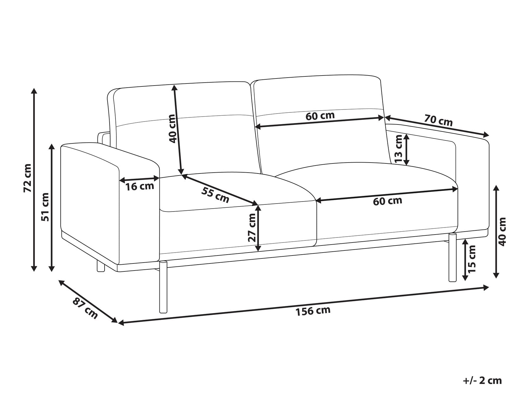 2 Seater Sofa Boucle White SOVIK