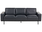3 Seater Sofa Faux Leather Black SOVIK