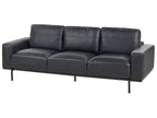 3 Seater Sofa Faux Leather Black SOVIK