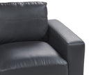 3 Seater Sofa Faux Leather Black SOVIK