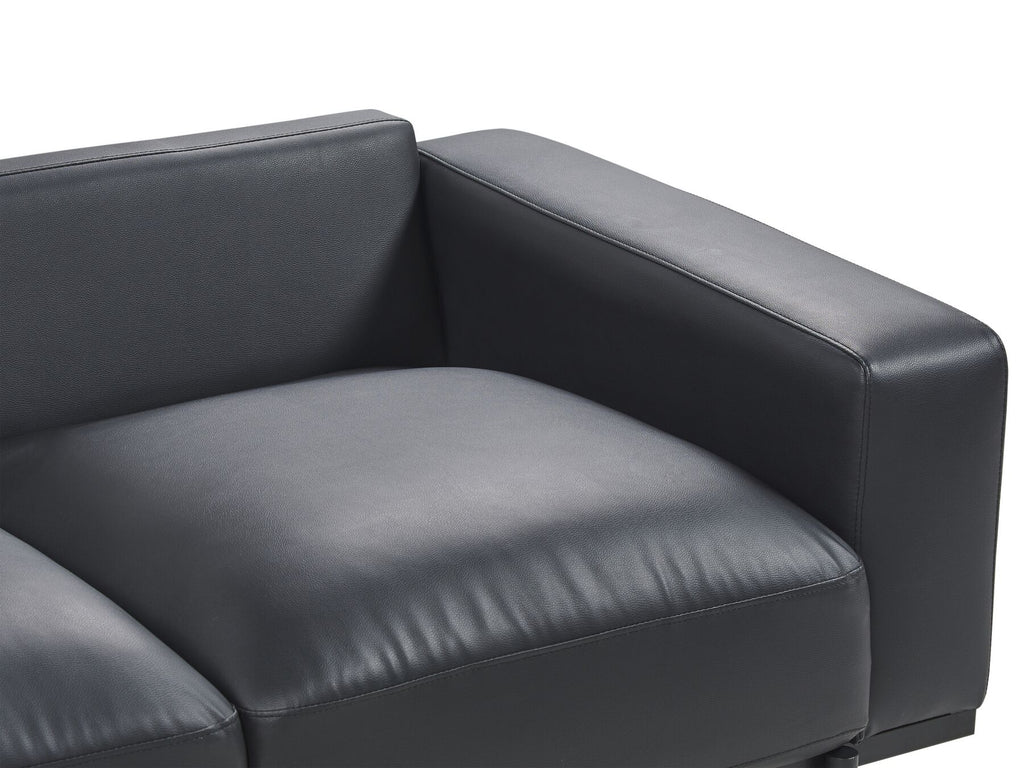 3 Seater Sofa Faux Leather Black SOVIK