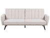 Sofa Bed Fabric Beige 3 Seater