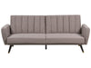 Sofa Bed Fabric Light Brown 3 Seater