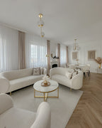 2 Seater Boucle Sofa White LOEN
