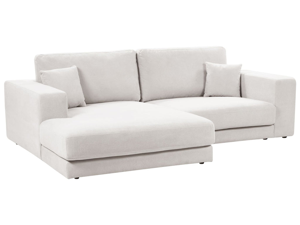 Corner Sofa LOFOTEN Fabric Off-White 3 Seater Right Hand