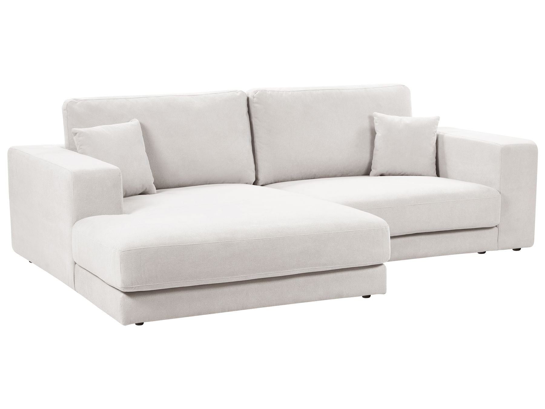 Corner Sofa LOFOTEN Fabric Off-White 3 Seater Right Hand