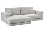 Corner Sofa LOFOTEN Fabric Light Grey 3 Seater Right Hand