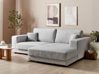 Corner Sofa LOFOTEN Fabric Light Grey 3 Seater Left Hand