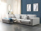 Corner Sofa LOFOTEN Fabric Light Grey 4 Seater Right Hand