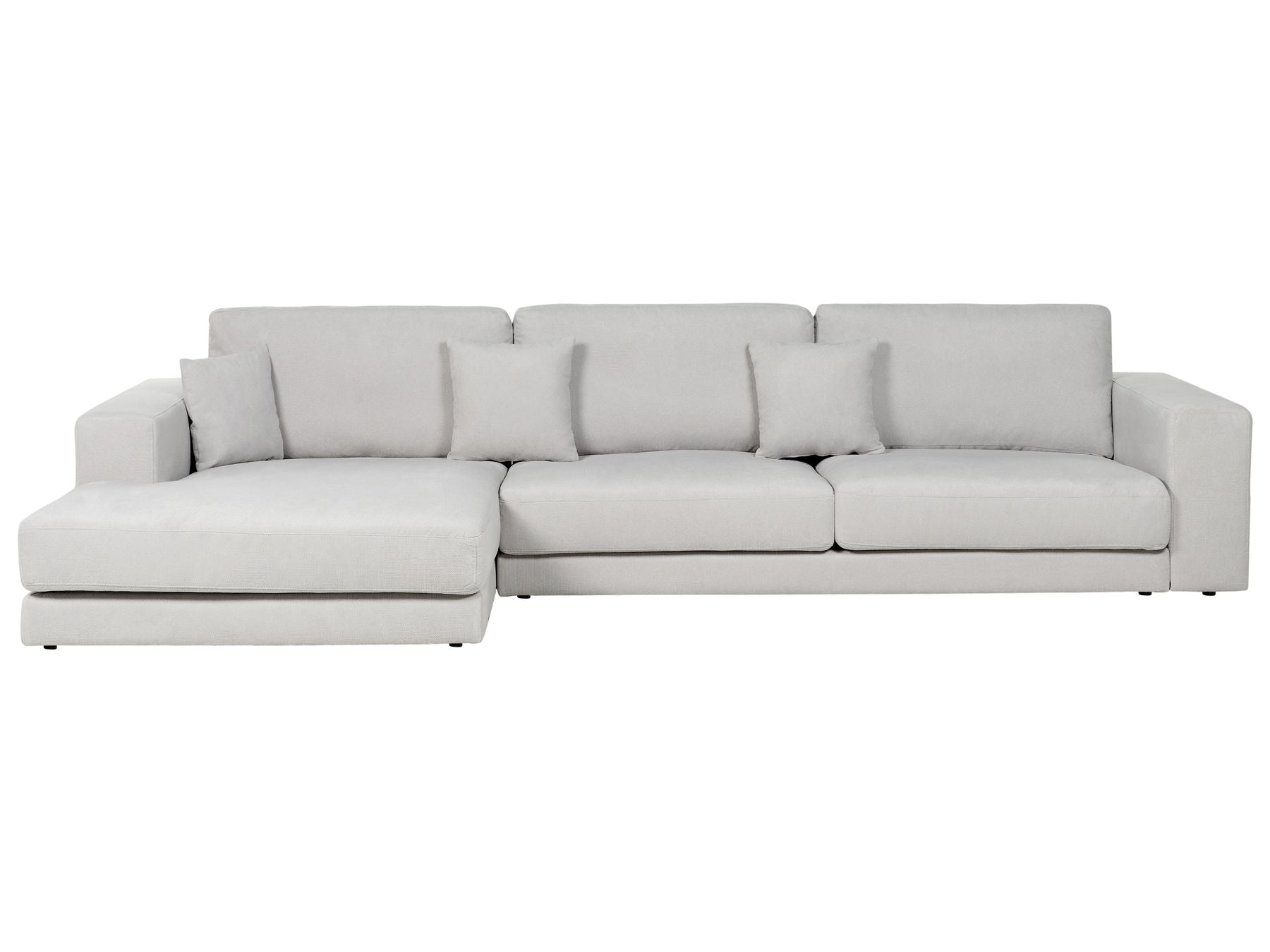 Corner Sofa LOFOTEN Fabric Light Grey 4 Seater Right Hand