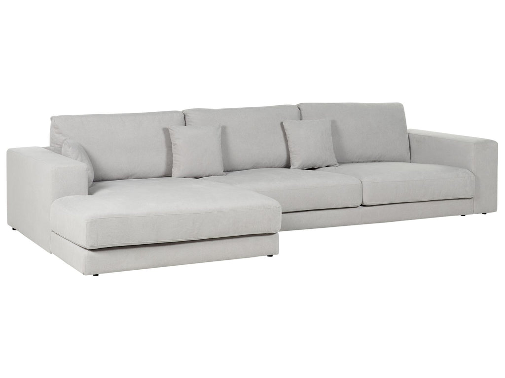 Corner Sofa LOFOTEN Fabric Light Grey 4 Seater Right Hand