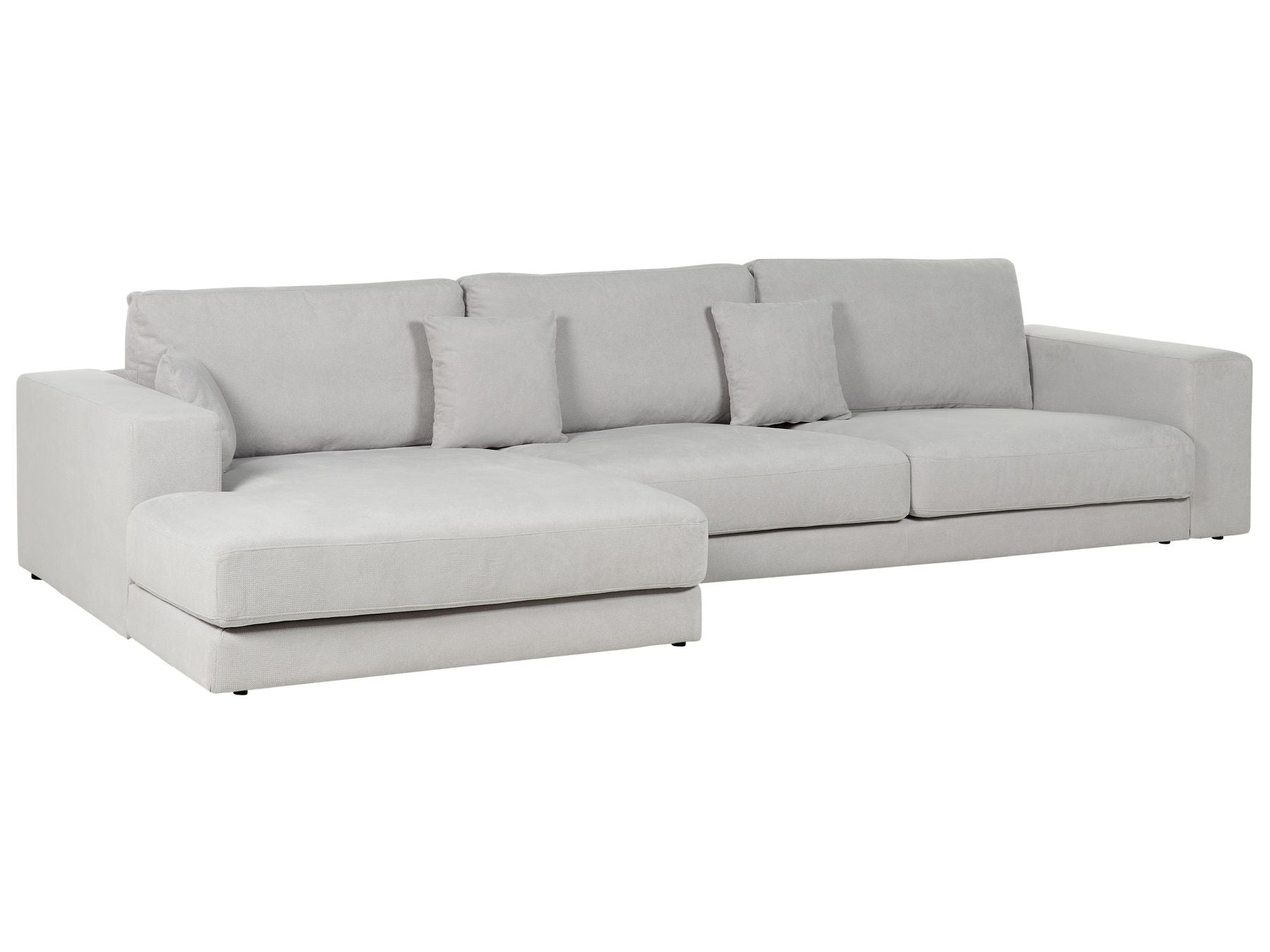 Corner Sofa LOFOTEN Fabric Light Grey 4 Seater Right Hand