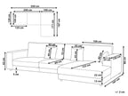 Corner Sofa LOFOTEN Fabric Off-White 4 Seater Left Hand