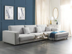 Corner Sofa LOFOTEN Fabric Light Grey 4 Seater Left Hand