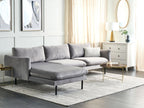 Corner Sofa VINTERBRO Velvet Grey 4 Seater Right Hand