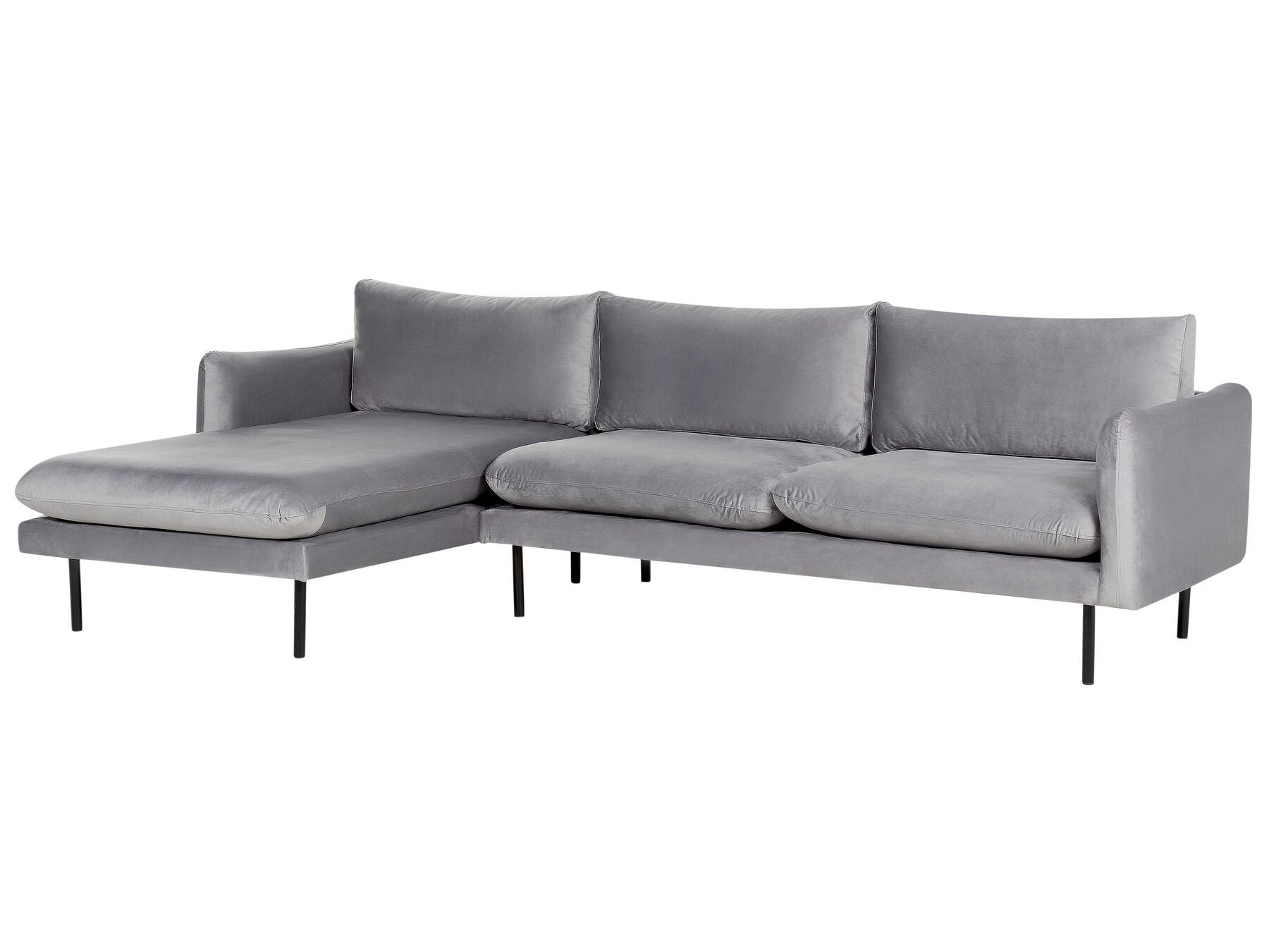 Corner Sofa VINTERBRO Velvet Grey 4 Seater Right Hand