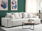 Corner Sofa Bed LUSPA Fabric Light Beige with Storage 3 Seater Left Hand
