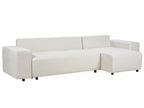 Corner Sofa Bed LUSPA Fabric Light Beige with Storage 3 Seater Left Hand