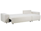 Corner Sofa Bed LUSPA Fabric Light Beige with Storage 3 Seater Left Hand