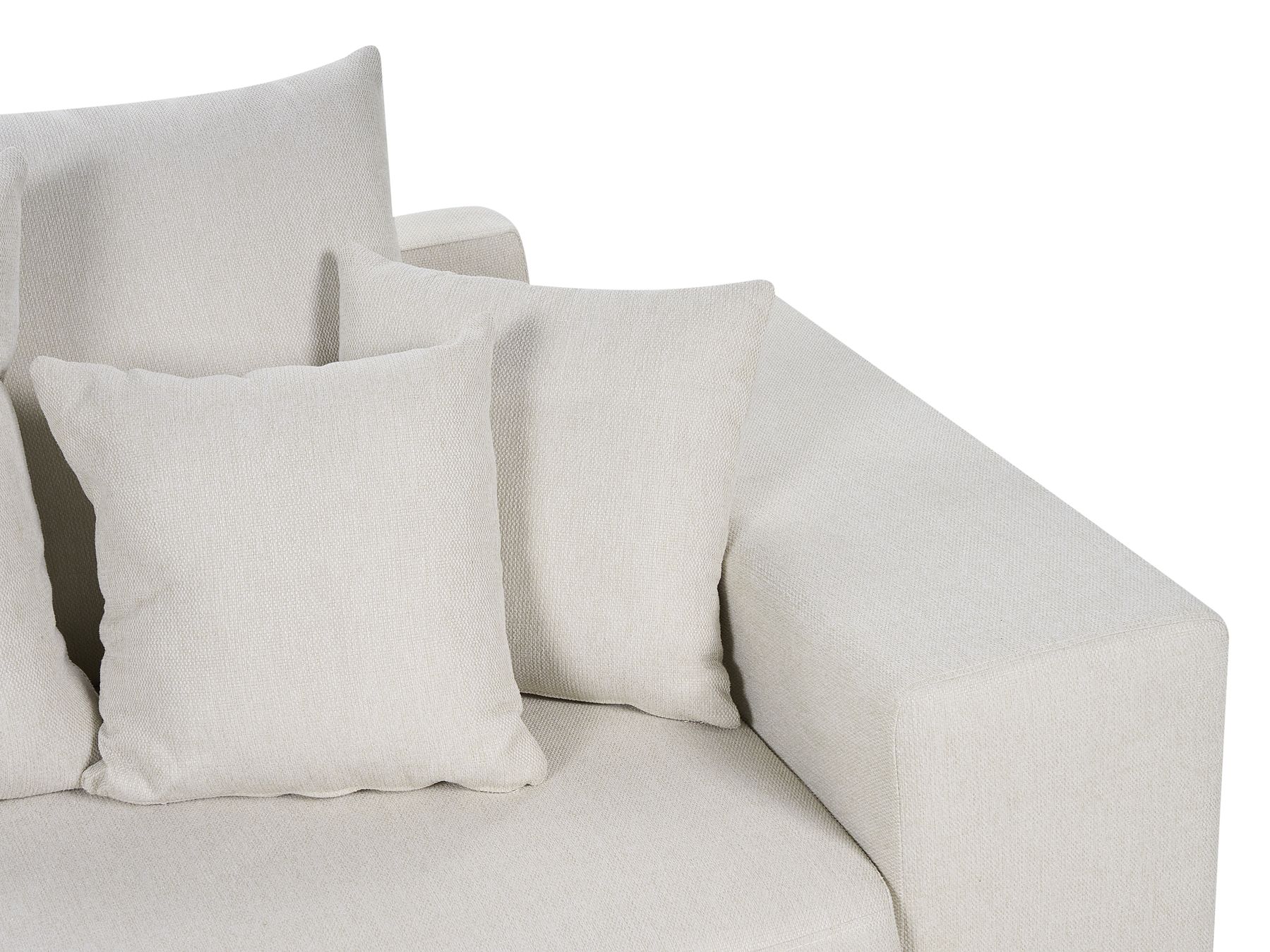 Corner Sofa Bed LUSPA Fabric Light Beige with Storage 3 Seater Left Hand