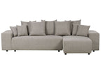 Corner Sofa Bed LUSPA Fabric Taupe with Storage 3 Seater Left Hand