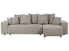 Corner Sofa Bed Fabric Taupe with Storage 3 Seater Left Hand
