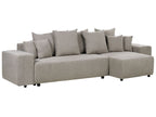 Corner Sofa Bed LUSPA Fabric Taupe with Storage 3 Seater Left Hand