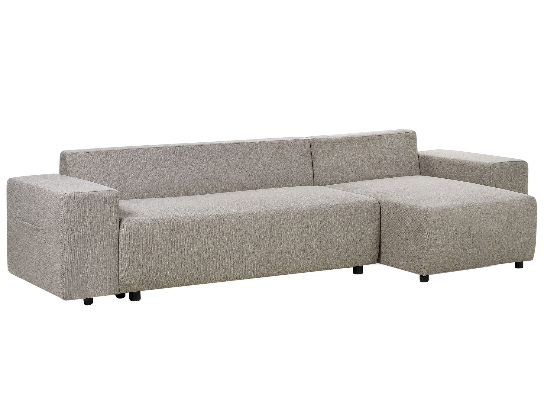 Corner Sofa Bed LUSPA Fabric Taupe with Storage 3 Seater Left Hand