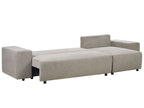 Corner Sofa Bed LUSPA Fabric Taupe with Storage 3 Seater Left Hand