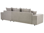 Corner Sofa Bed LUSPA Fabric Taupe with Storage 3 Seater Left Hand