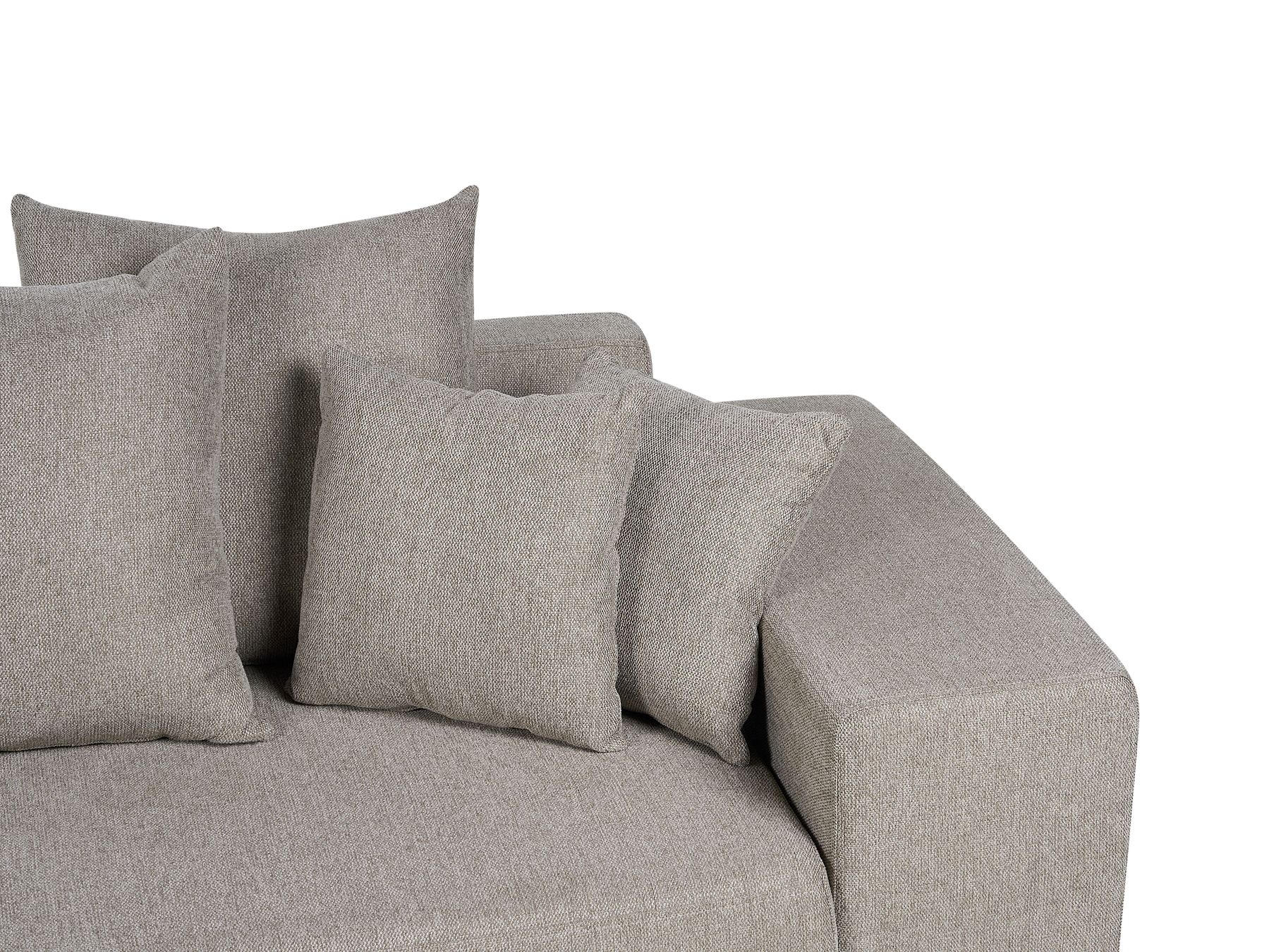 Corner Sofa Bed LUSPA Fabric Taupe with Storage 3 Seater Left Hand