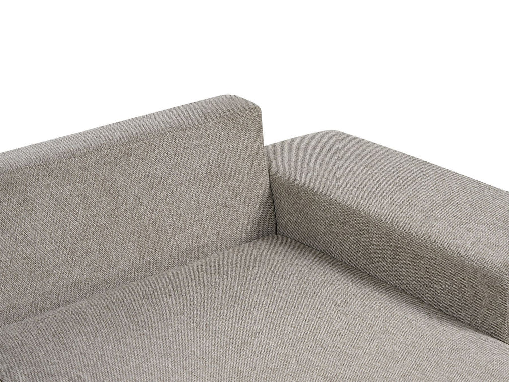 Corner Sofa Bed LUSPA Fabric Taupe with Storage 3 Seater Left Hand
