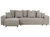 Corner Sofa Bed Fabric Taupe with Storage 3 Seater Right Hand