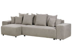 Corner Sofa Bed LUSPA Fabric Taupe with Storage 3 Seater Right Hand