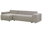Corner Sofa Bed LUSPA Fabric Taupe with Storage 3 Seater Right Hand