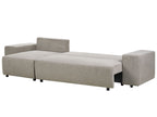 Corner Sofa Bed LUSPA Fabric Taupe with Storage 3 Seater Right Hand