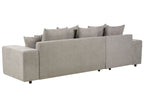 Corner Sofa Bed LUSPA Fabric Taupe with Storage 3 Seater Right Hand