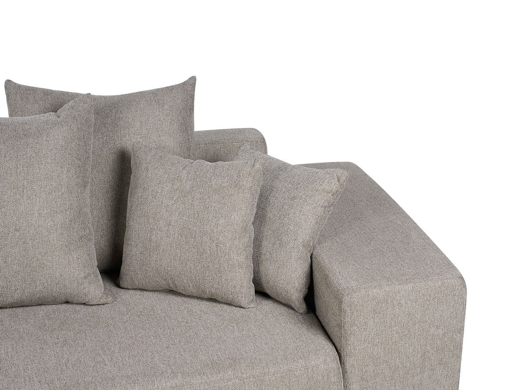 Corner Sofa Bed LUSPA Fabric Taupe with Storage 3 Seater Right Hand
