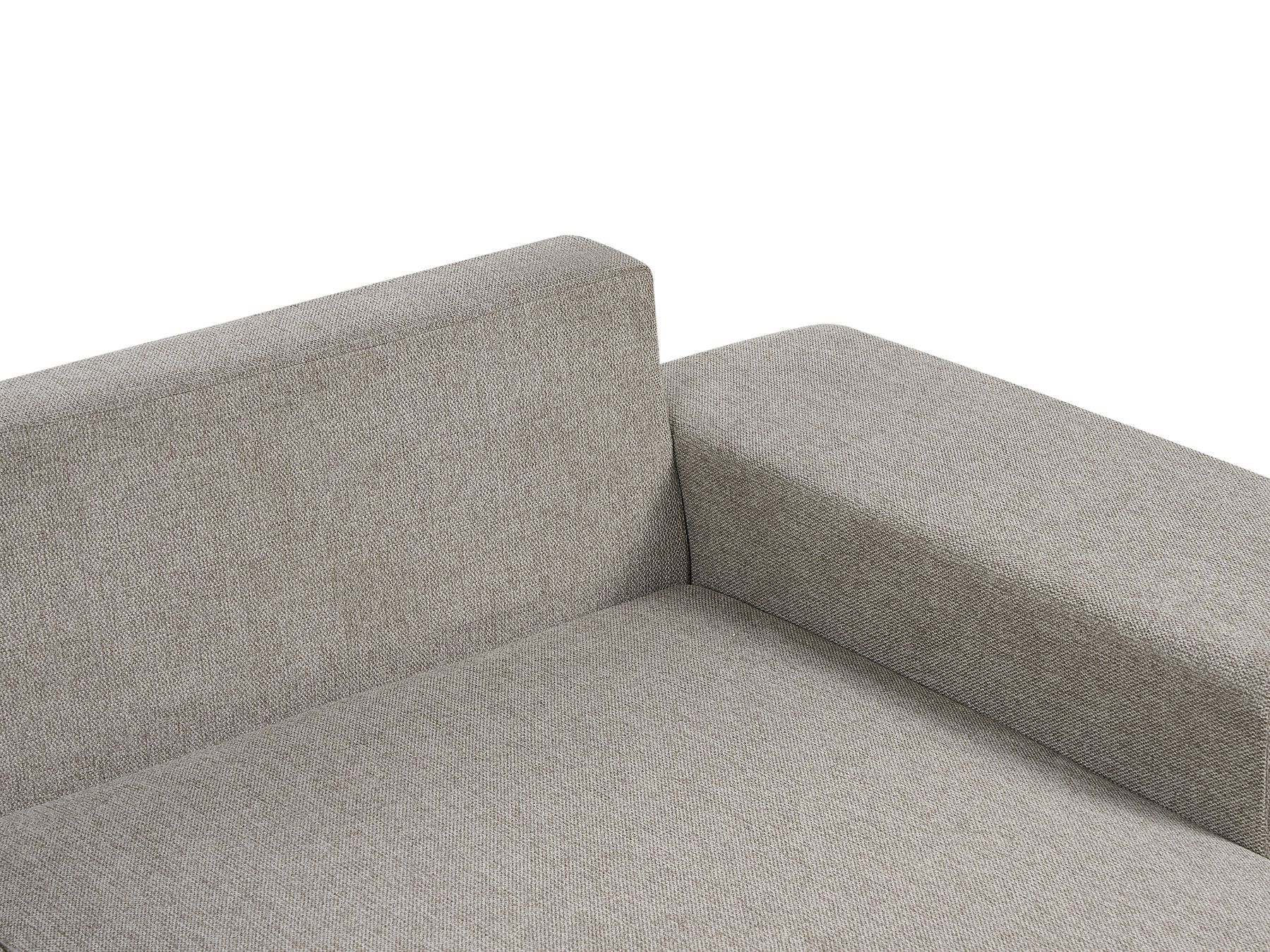 Corner Sofa Bed LUSPA Fabric Taupe with Storage 3 Seater Right Hand