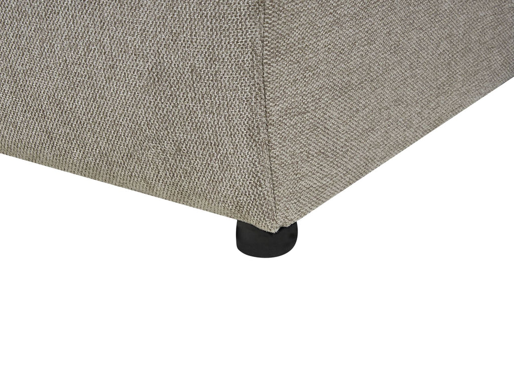 Corner Sofa Bed LUSPA Fabric Taupe with Storage 3 Seater Right Hand
