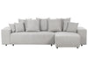 Corner Sofa Bed Fabric Light Grey with Storage 3 Seater Left Hand