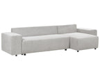 Corner Sofa Bed LUSPA Fabric Light Grey with Storage 3 Seater Left Hand