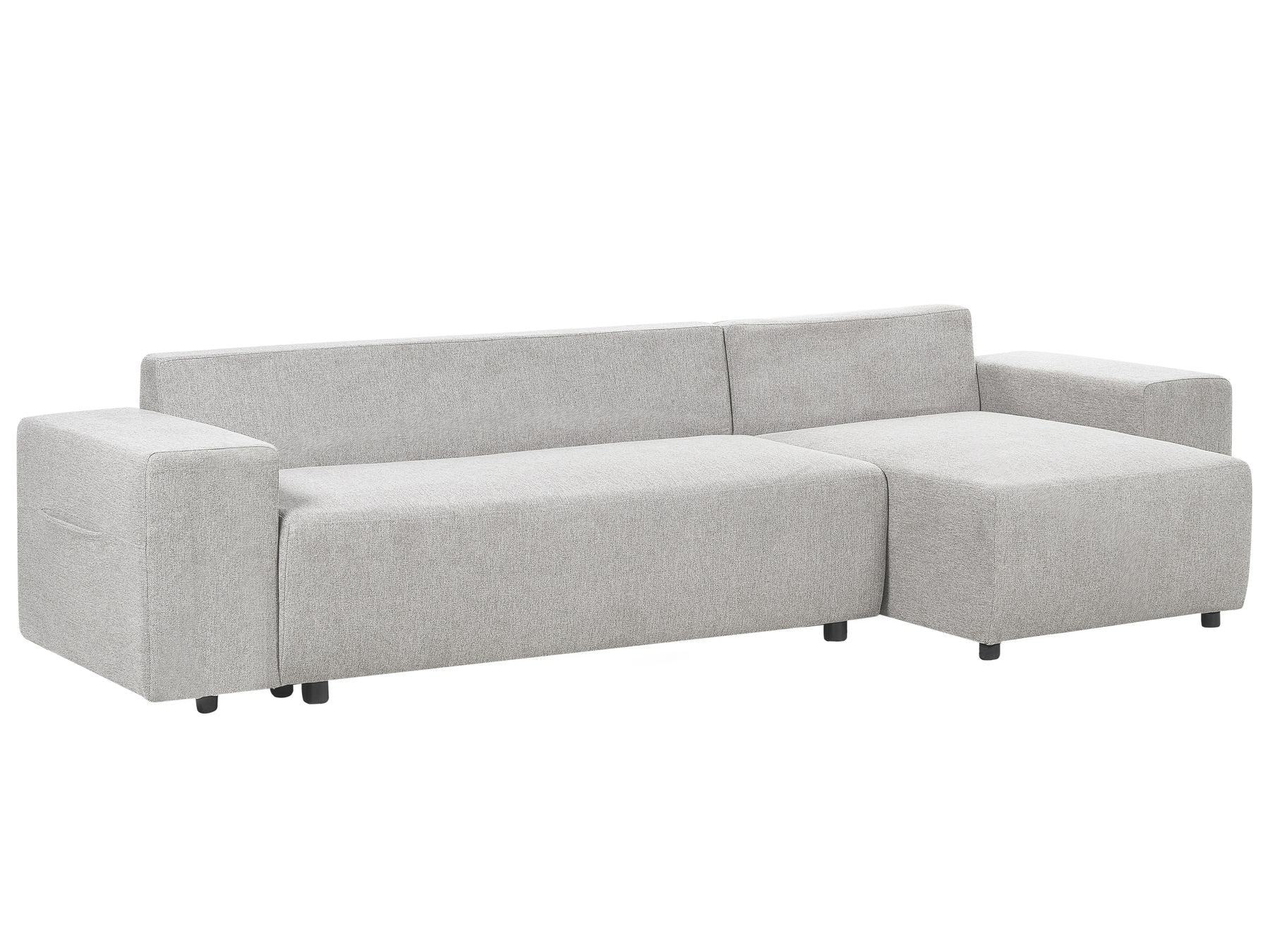Corner Sofa Bed LUSPA Fabric Light Grey with Storage 3 Seater Left Hand