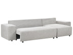 Corner Sofa Bed LUSPA Fabric Light Grey with Storage 3 Seater Left Hand