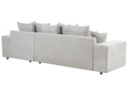 Corner Sofa Bed LUSPA Fabric Light Grey with Storage 3 Seater Left Hand