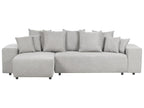 Corner Sofa Bed LUSPA Fabric Light Grey with Storage 3 Seater Right Hand
