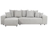 Corner Sofa Bed Fabric Light Grey with Storage 3 Seater Right Hand