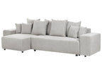 Corner Sofa Bed LUSPA Fabric Light Grey with Storage 3 Seater Right Hand