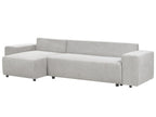 Corner Sofa Bed LUSPA Fabric Light Grey with Storage 3 Seater Right Hand
