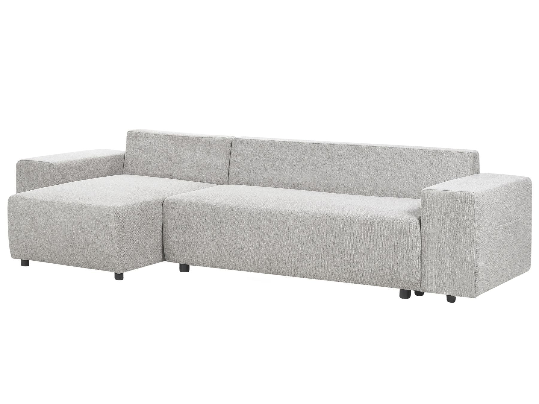 Corner Sofa Bed LUSPA Fabric Light Grey with Storage 3 Seater Right Hand